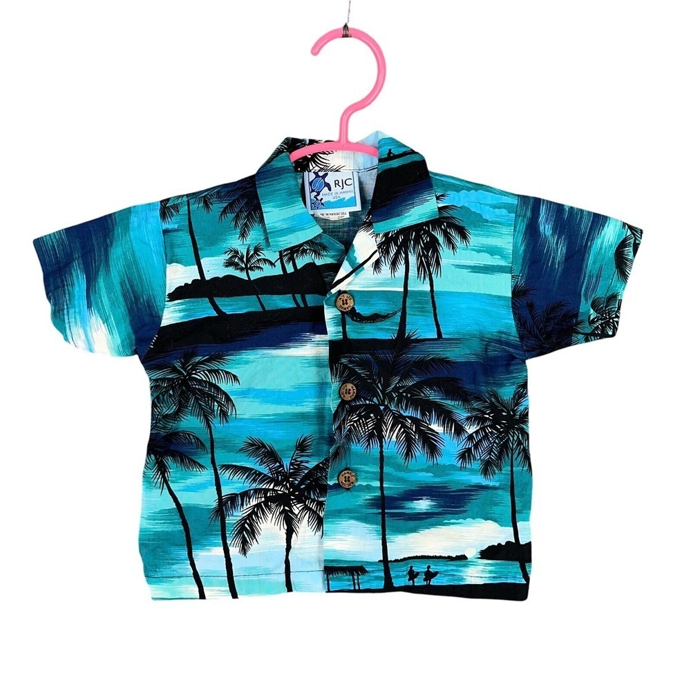 RJC Vintage Hawaiian Shirt Kids 12M Resortcore‎ Beach Vacation Travel Tropical
